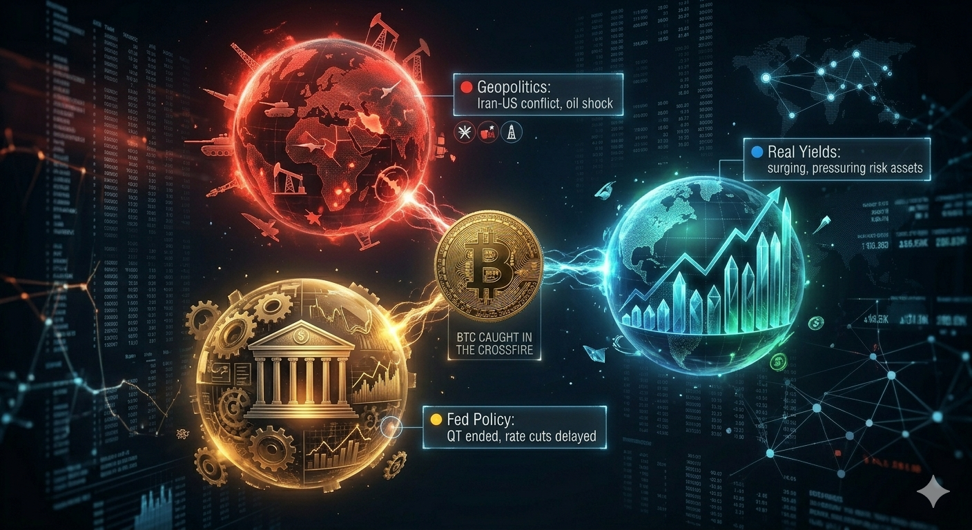 Three macro factors affecting Bitcoin price — geopolitics oil Fed policy and real yields